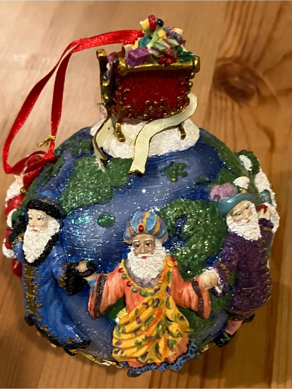 EUC Christopher Radko Santas Around The World Resin Christmas Ornament Vintage